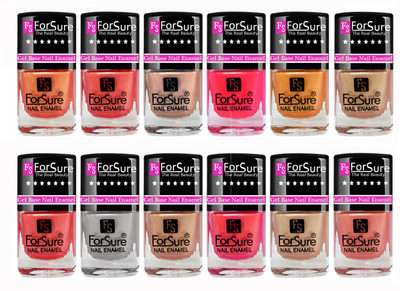 

ForSure Trendy High Gloss Nail Polish Combo with 12 Unique Shades Nude,Silver,Brown,Peach,Pink(Pack of 12)