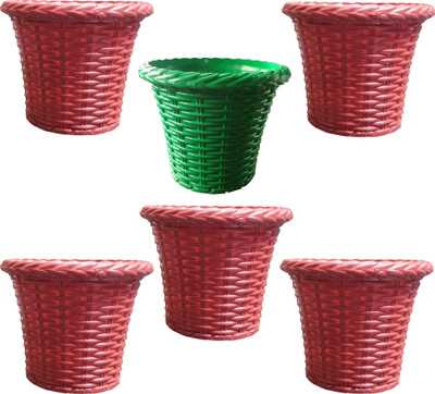 

SHOPTICO Plant pots Plant Container Set(Pack of 6, Plastic)