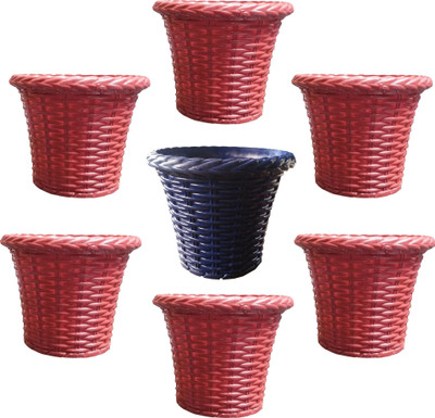

SHOPTICO Plant pots Plant Container Set(Pack of 7, Plastic)