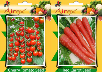 Airex Cherry Tomato and Red Carrot Vegetables Seed (Pack Of 15 Seed * 2 Per Packet) Seed(15 per packet)