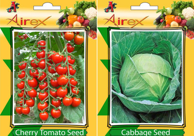 Airex Cherry Tomato and Cabbage Vegetables Seed (Pack Of 15 Seed * 2 Per Packet) Seed(25 per packet)