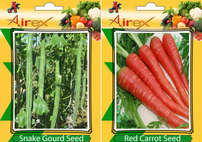 Airex Snake Gourd and Red Carrot Vegetables Seed (Pack Of 10 Seed Snake Gourd + 25 Red Carrot) Seed(25 per packet)
