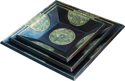 

Shreeng Distinctive Wooden Triplets Tray Set(Pack of 3)