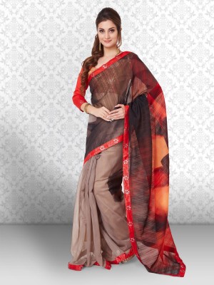 Shaily Retails Self Design Bollywood Cotton Blend Saree(Grey)