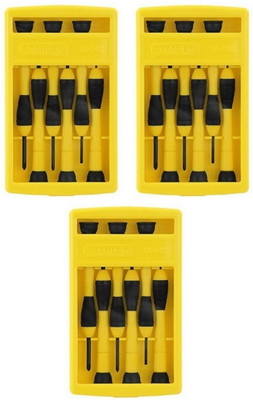 

Stanley 66-052 6 Piece Precision Screwdriver Set (3 Pack) Combination Screwdriver Set(Pack of 3), Yellow