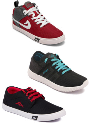 

Asian men's casual & sports shoes combo pack of 3 Walking Shoes For Men(Multicolor