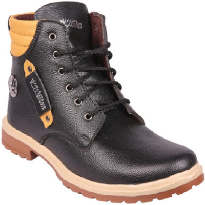 CoolSwagg For Men And Boys Mid Ankle Length Boots, OutdoorsÂ Â (Black) Boots For Men(Black