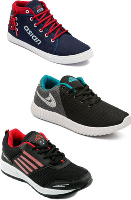 

Asian men's casual & sports shoes combo pack of 3 Casuals For Men(Multicolor