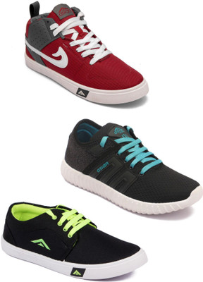 

Asian men's casual & sports shoes combo pack of 3 Walking Shoes For Men(Multicolor