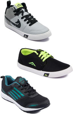 

Asian men's casual & sports shoes combo pack of 3 Walking Shoes For Men(Multicolor