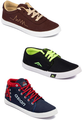 

Asian men's casual & running shoes combo pack of 3 Sneakers For Men(Multicolor