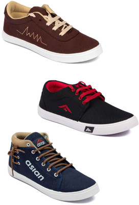 

Asian men's casual & running shoes combo pack of 3 Sneakers For Men(Multicolor
