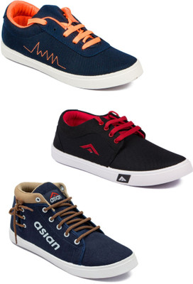 

Asian men's casual & running shoes combo pack of 3 Casuals For Men(Multicolor