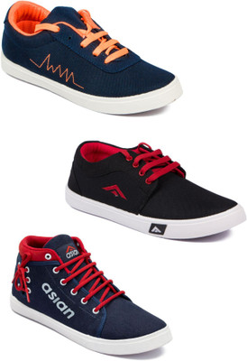 

Asian men's casual & running shoes combo pack of 3 Sneakers For Men(Multicolor