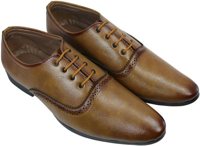 

Footsteps Men's Formal Shoes Lace Up For Men(Tan