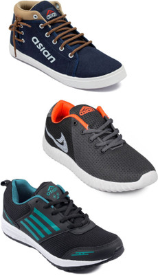 

Asian men's casual & sports shoes combo pack of 3 Casuals For Men(Multicolor