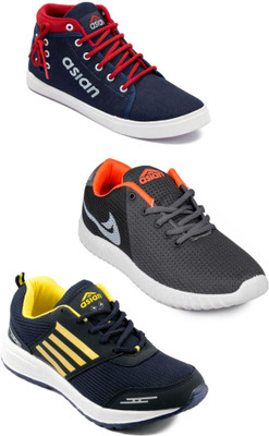 

Asian men's casual & sports shoes combo pack of 3 For Men(Multicolor