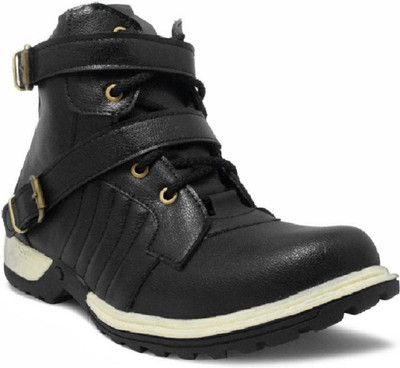 

MOONSTER MoonSter Buckle-Up Long Boots For Men (Black) Boots For Men(Black