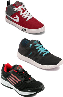 

Asian men's casual & sports shoes combo pack of 3 Walking Shoes For Men(Multicolor