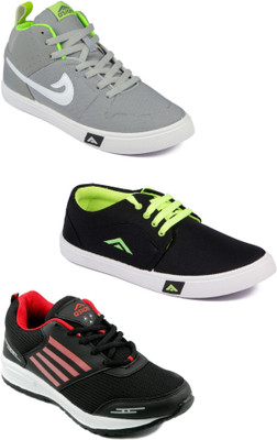

Asian men's casual & sports shoes combo pack of 3 Walking Shoes For Men(Multicolor