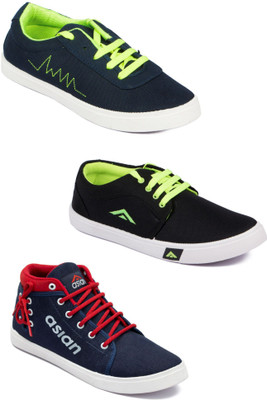

Asian men's casual & running shoes combo pack of 3 Casuals For Men(Multicolor