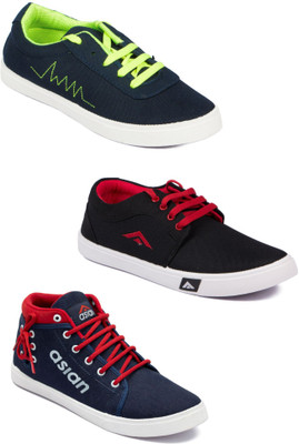 

Asian men's casual & running shoes combo pack of 3 Casuals For Men(Multicolor