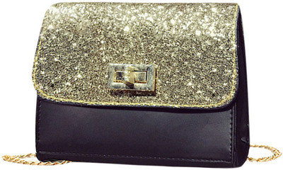 

BLINGG Women Evening/Party Gold Genuine Leather Hand-held Bag