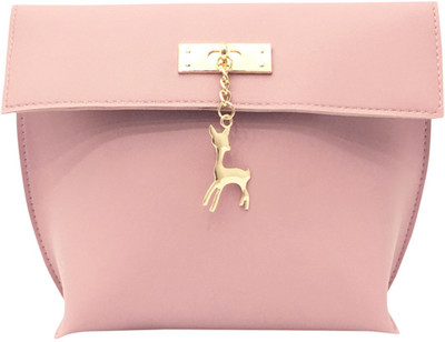 

BLINGG Women Casual Pink Genuine Leather Hand-held Bag