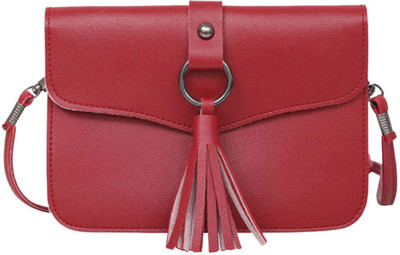 

BLINGG Women Casual Red Genuine Leather Hand-held Bag