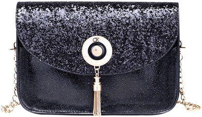 

BLINGG Women Evening/Party Black Genuine Leather Hand-held Bag