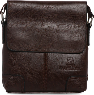 

Swiss Mountaineer Men & Women Formal Brown Genuine Leather Sling Bag