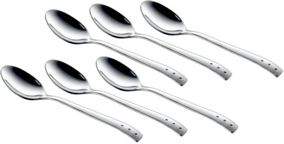 

Shapes Triple dot ( three Dot Design ) Stainless Steel Dessert Spoon Set(Pack of 12)