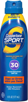 

Coppertone Sport High Perfomance Sunscreen Continous Spray,SPF 30 - 222ml(7.5oz) - SPF SPF 30(222 ml)