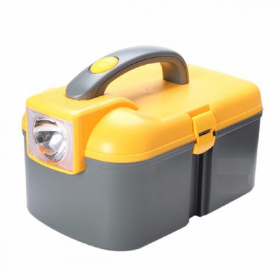 

BESDEALS.IN Best Deals - Battery Operated Lighting Multifunctional Storage Box With LED Torch cum Tool Box Car Kit. Storage, Portable Vanity Box(Yellow)