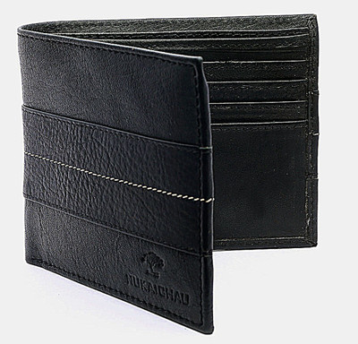 

NUKAICHAU Men Black Genuine Leather Wallet(6 Card Slots)