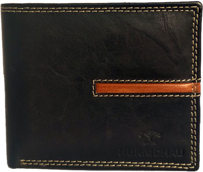 

NUKAICHAU Men Black Genuine Leather Wallet(6 Card Slots)