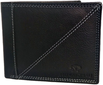 

NUKAICHAU Men Black Genuine Leather Wallet(6 Card Slots)