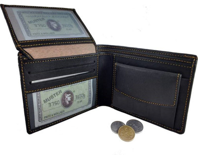 

Royal Men Black Genuine Leather Wallet(3 Card Slots)