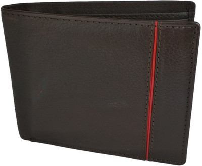 

NUKAICHAU Men Brown Genuine Leather Wallet(6 Card Slots)