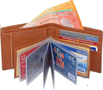

Royal Men Tan Artificial Leather Wallet(10 Card Slots)