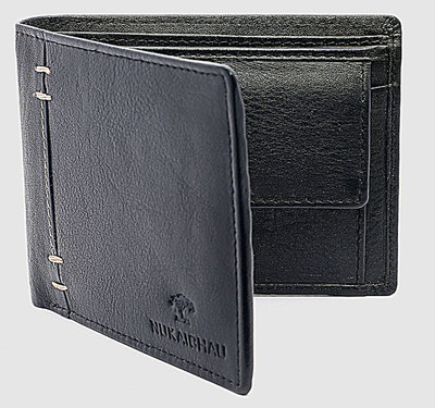 

NUKAICHAU Men Black Genuine Leather Wallet(6 Card Slots)