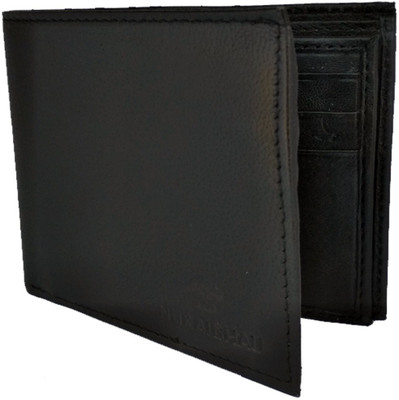 

NUKAICHAU Men Black Genuine Leather Wallet(6 Card Slots)