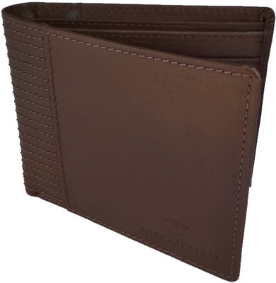 

NUKAICHAU Men Brown Genuine Leather Wallet(6 Card Slots)