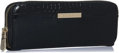 

Addons Women Black Artificial Leather Wallet(8 Card Slots)