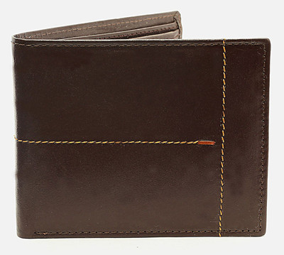 

NUKAICHAU Men Brown Genuine Leather Wallet(6 Card Slots)
