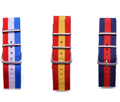 

Watch Me Make Your Own Watch By Watch Me- NATO Multicolored Straps (ONLY Straps)-MYOW COLLECTION (All Straps in this collection-22 mm except Black Strap-20 mm,Military Strap -20 mm) myow-france-spain-bu-r 22 mm Nato Nylon Stylish trendy Strap Combos Watch