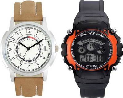 

Frolik 134 Latest Analogue And 7 Light Orange Digital Men And Kids Watch - For Boys