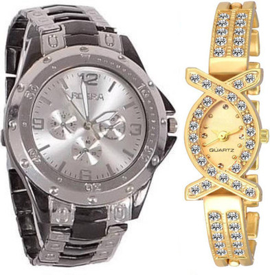 

OpenDeal Rosra Stylish Designer Unique OD02066 Combo Watch For Couple Watch - For Men & Women
