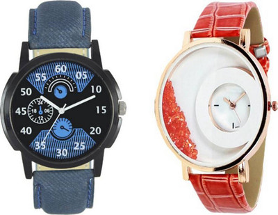 

Frolik 37 Stylist Leather Material Blue And Red Color Lowest Price Men And Women Watch - For Boys & Girls