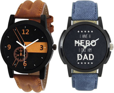 

MAPA STYLE Attractive Stylish Lorem Genium Brown & Blue Leather Strap 2 Combo Boys & Mens Analog Watch MPSTYLE 075 Hybrid Watch - For Men